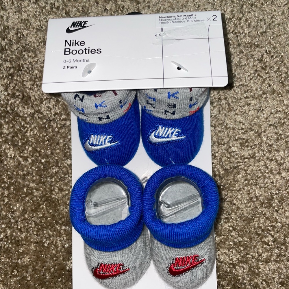 Nike Infant Booties Set - Blue and Gray